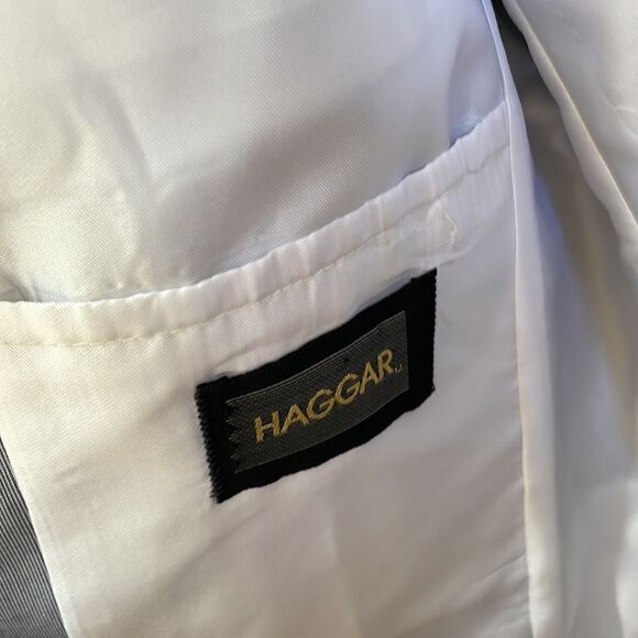 VINTAGE‎ HAGGAR BLAZER IN BLUE AND WHITE PINSTRIPES - Picture 7 of 9